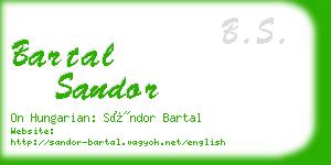 bartal sandor business card